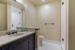 Marble countertops in the bathroom